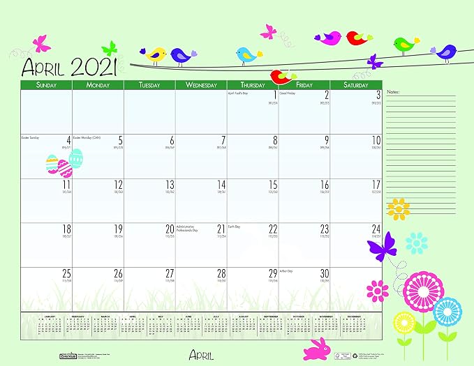 House of Doolittle 2021 Monthly Seasonal Desk Pad Calendar, 18.5 x 13 Inches, January - December (HOD1396-21)