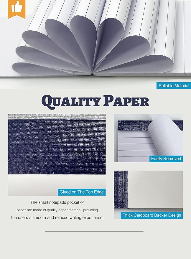 10 Pack Small Notepads Refills Memo Pads 3 x 5 Inch Tear off Notepad Lined Writing Note Pads with 50 Sheets Note Pad Paper in Each Pad Mini Pocket Notebook Refills for Taking Notes Reminders Blue