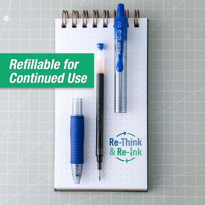 Pilot G2 Premium Gel Roller Pens Fine Point 0.7 mm, Blue Ink Pens Fine Point, Pack of 14 - Ideal for School, Journaling, and Office Writing