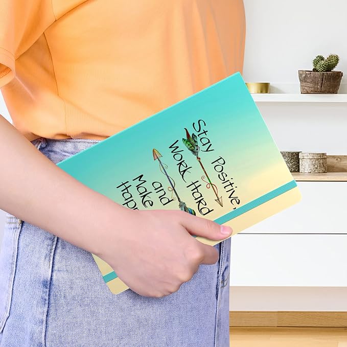 Lined Journal Notebook, Hardcover Journal for Women, Medium 5.7 x 8.4 in, 160 Pages Thick Paper, Cute Aesthetic Floral College Ruled Notebook for Writing Journaling Work School Office, Quotes