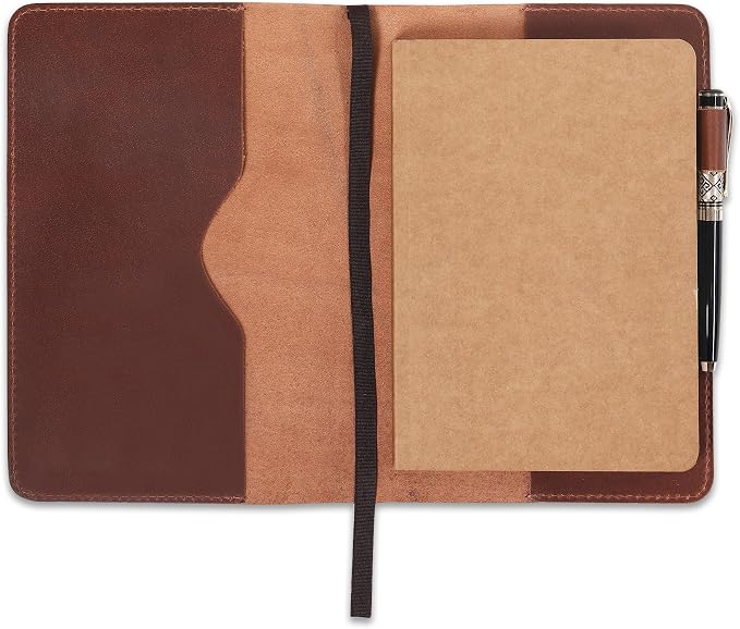 A5 Leather journal cover, Refillable Journal Cover for Large and Medium A5, Leather Handmade Notebook Cover, 9 x 6 Inches Leather Bound Journal (Tan)
