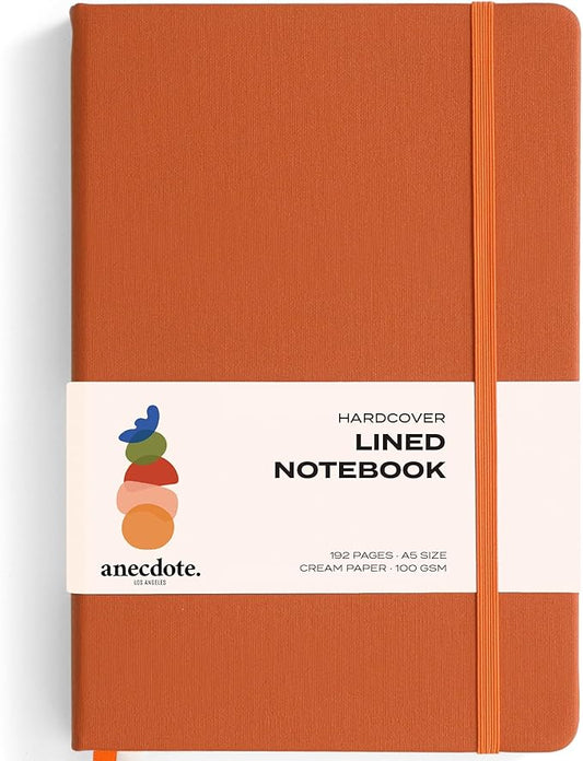 ANECDOTE. Lined Journal Notebook, 192 Pages, A5 size: 8.3" x 5.4", Thick 100 GSM Paper, Ruled, Hardcover. Journal for Women and Men, Perfect Notebook for School, Work and Travel (Nutmeg)