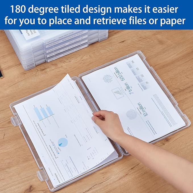 6 Pack A4 Paper Storage Box, 8.5 x 11 Project Case for US letter, Thick Scrapbook Storage Box Craft Storage Box Art Supplies Storage and Organization, Board Game Storage and Organizers