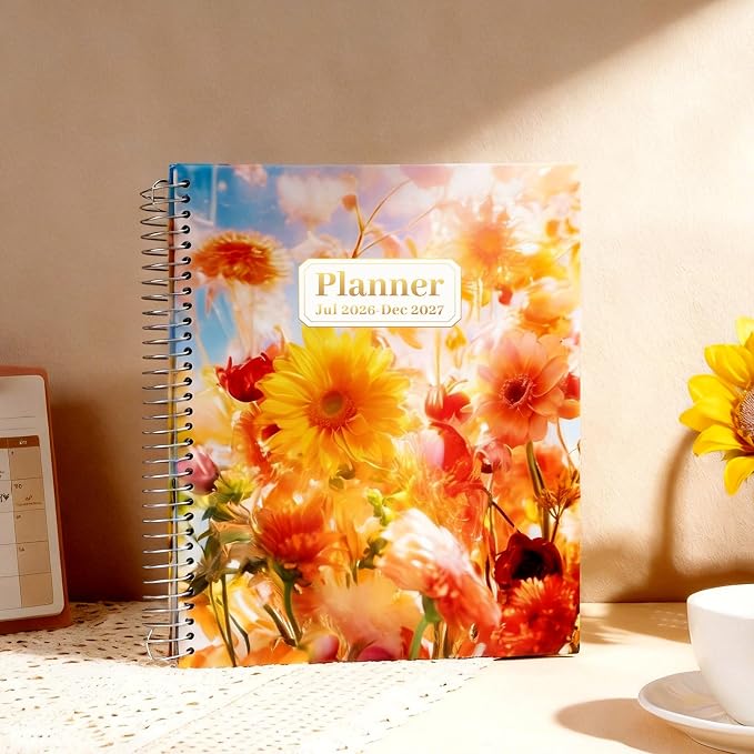 CAGIE Planner 2026-2027 18 Month July 2026-Dec 2027 Hourly Daily Calendar Weekly Monthly Planners Hardcover Large Yearly Agenda with Stickers Tabs for Women Work Mom, 8.5 x 11