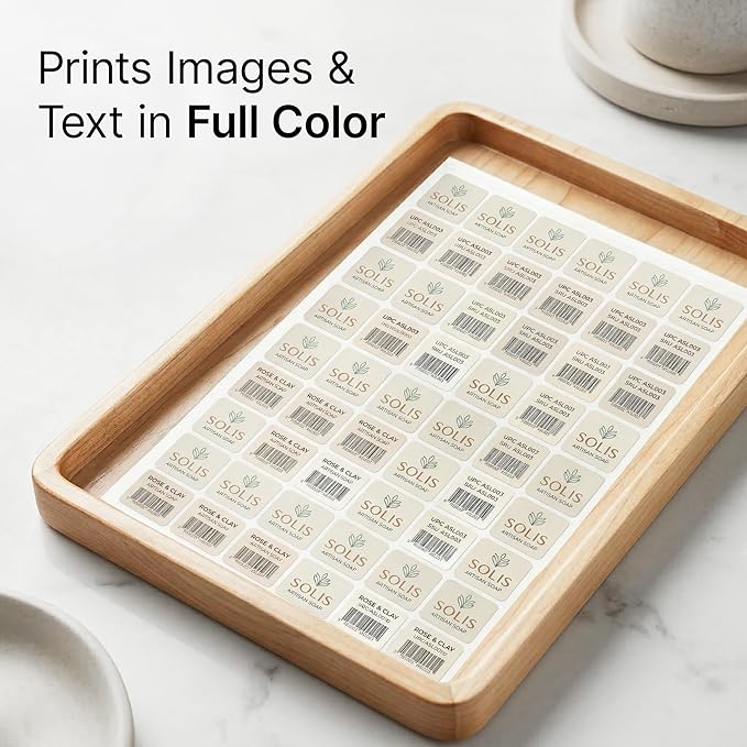 1" X 1" Matte White Printable Labels (500 Sheets, 31500 Stickers) Custom Stickers, Logo and Barcode Stickers for Laser & Inkjet Printers - Spartan Industrial Template S001