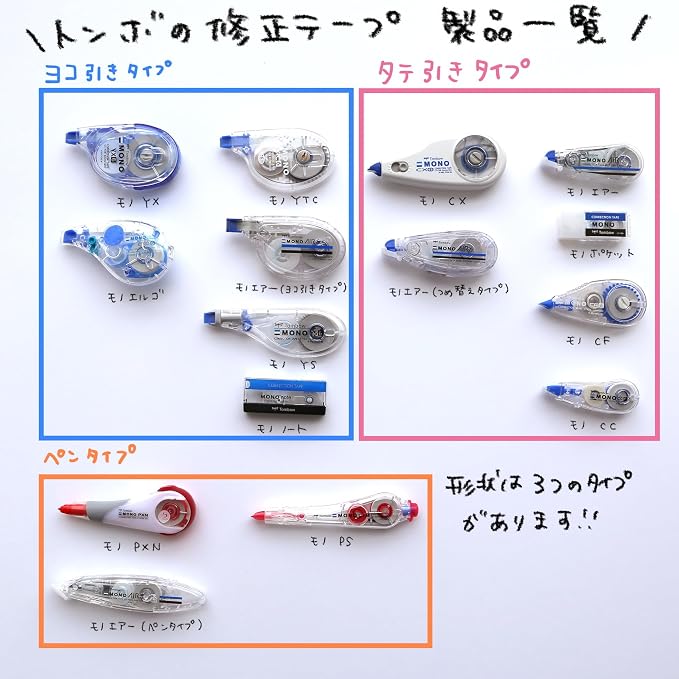 Correction Tape MONO note [Standard] W 2.5mm × 4m CT-YCN2.5 (japan import)