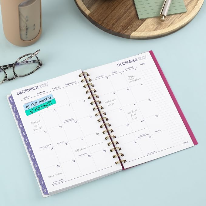 Mead Cambridge 2027 Planner, Weekly & Monthly, 15-Month Oct-Dec, 5.5" x 8.5", Neochrome (1805-200-27)