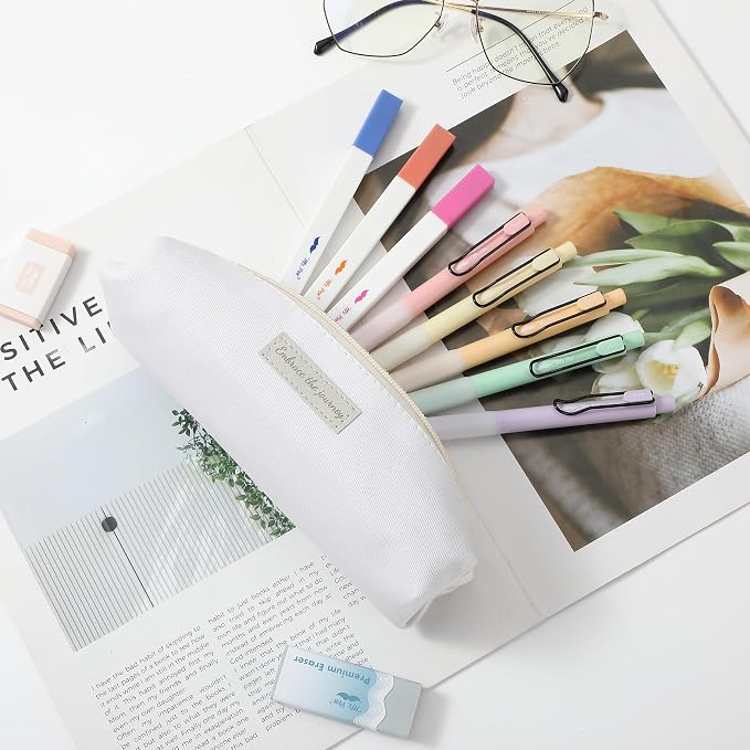 Mr. Pen- Cute Pencil Case Pouch, Multipurpose Canvas Bible Pencil Pouch | Smooth Zipper, Premium Material, Neat Stitches, Ideal for Stationery, Cosmetics, Electronics, School, Office, Travel