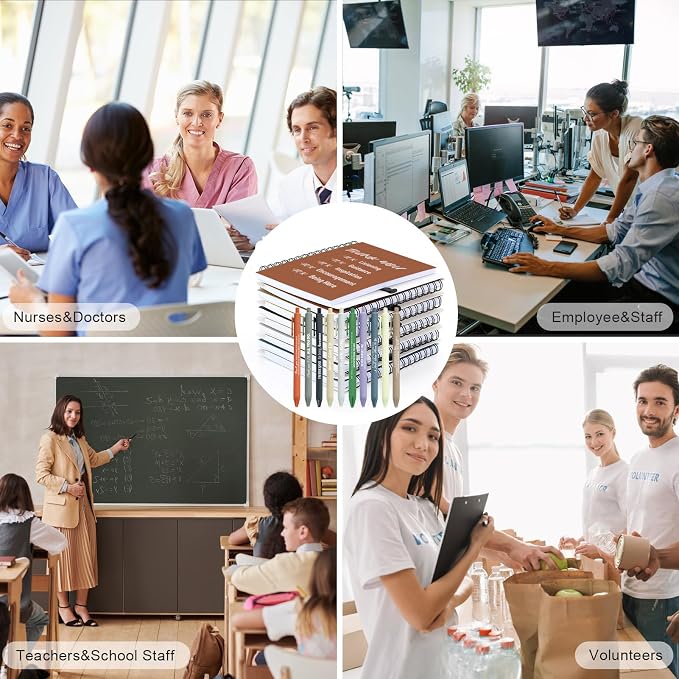 30 Sets/60 Pcs Employee Appreciation Gifts Bulk – Inspirational Notebooks with Motivational Pens, Small Notepads for Coworkers, Office Staff, Team, Volunteer, Nurse, Teachers, Housekeeping (Boho)