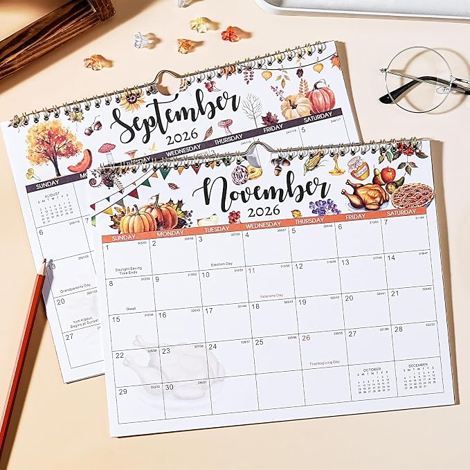 Calendar 2026-2027 - Wall Calendar 2026-2027 from July 2026 to December 2027, 11" x 8.5" 18 Months with Thick Paper + Daily Blocks + Reference Calendars