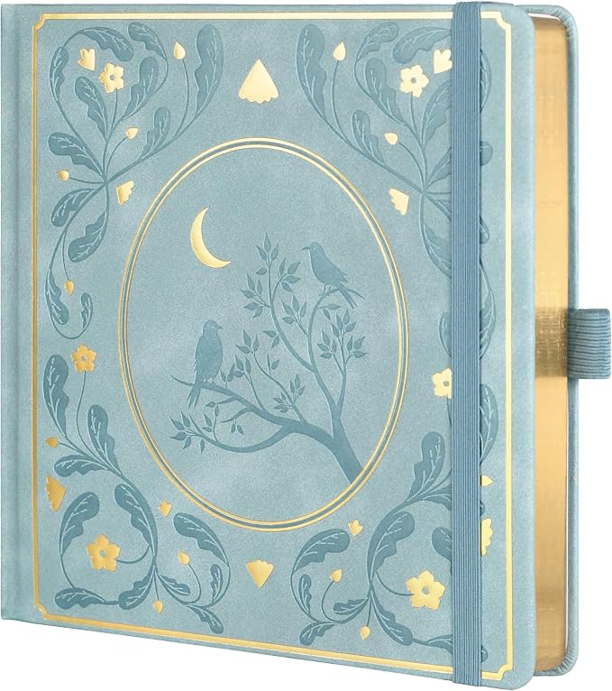 TIEFOSSI Dotted Journal Notebook, Dot Grid Notebook for Women Men, Hardcover PU Leather Journal, 160 GSM Thick Paper, 160 Numbered Pages with Gold Edges, 8 x 8 Square Diary