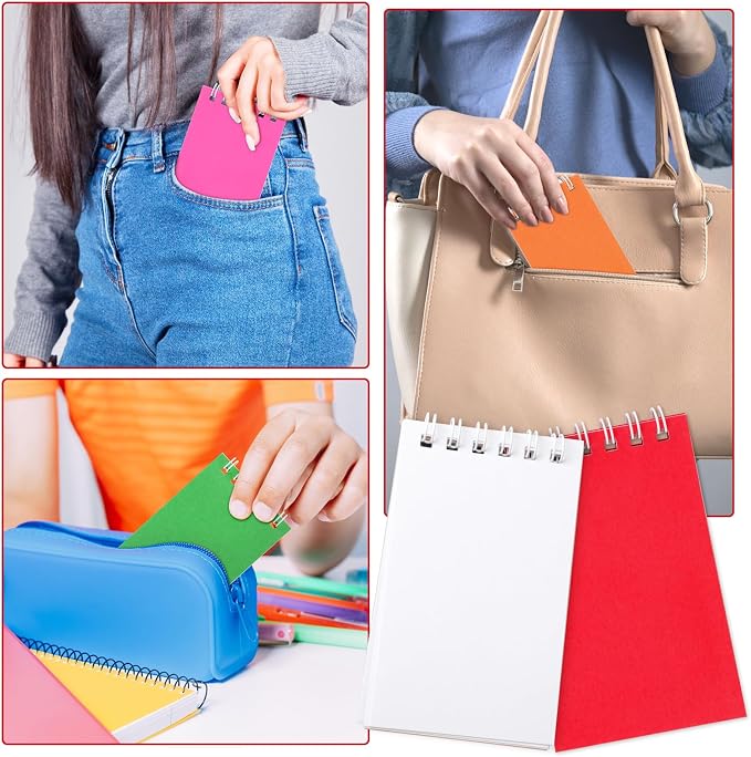 24Pack Pocket Notebook Bulk Small Notepad Pocket Notepad Small Spiral Notebooks for Work, Home, Office, School, Gifts 4X2.4Inches