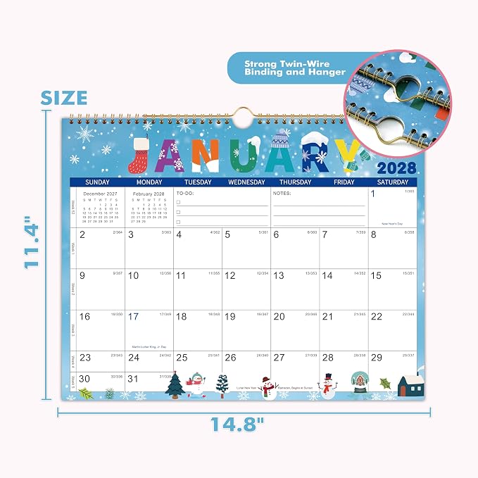 Calendar 2026-2028 - 2 Year Calendar 2026-2028, 24-Month Calendar, Wall Calendar 2026-2027, Jul. 2026 - Jun. 2028, 14.8" x 11.4", 2 Year Calendar, Thick Paper - 12 Themes