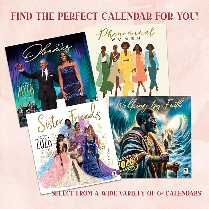 African American Expressions 2026 Wall Calendar – Sunday Morning – Monthly Calendar Celebrating Black Culture & History, 12x12 Hanging Calendar, 16 Months – Gift for Her