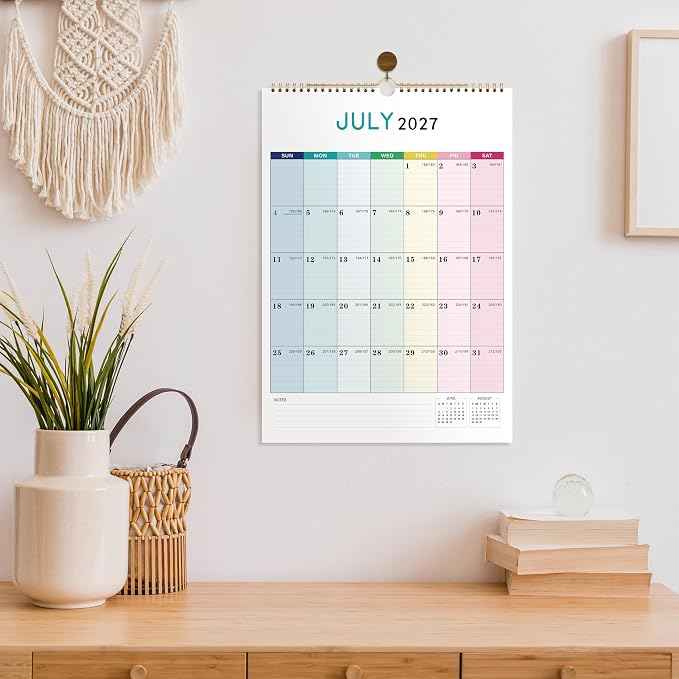 2027 Calendar - 2027 Wall Calendar, 12" x 17" | January 2027 - December 2027, 12 Monthly Calendar with Thick Paper, Hanging Hook - Colorful Lump