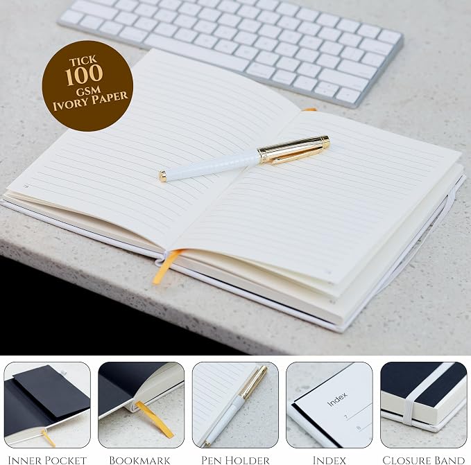 Veway Premium Tree of Life Journal and Pen Set for Women (Radiance) | 224-Page Hardcover Notebook, Elegant Gift Box & Refillable Gold Pen | A5 Aesthetic Writing Journal & Inspirational Gift