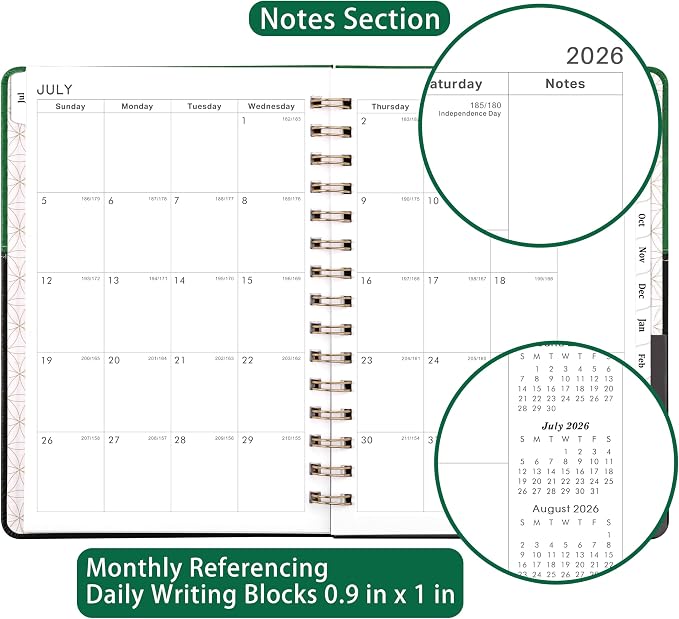 Planner 2026-2027 - Weekly Monthly Planner 2026-2027, 6.1" x 8.3" | July 2026 to June 2027, Calendar Planners with Elastic Closure, Inner Pocket