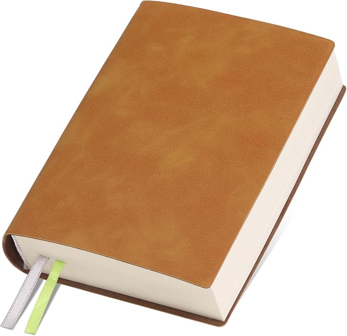 Thick Blank Journal Notebook 400 Pages 3.9 × 5.5 No Lines Soft Leather Pocket Blank Notebook for Women Drawing Book Memo Writing Sketch Diary Notebook Upgrade Page (Marigold)
