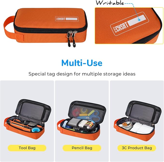 ECHSRT Large Pencil Case, Aesthetic Pen Pouch with Big Capacity, Minimalist Portable Stationery Bag with Handle for Office Organizer Aesthetic Pencil Cases
