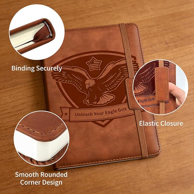 1Pcs Journal Notebook with 2 Pen Set, A5 Lined Leather Hardcover Executive Journals, Suitable for Man Woman Work, Study, Diary & Business, Brown