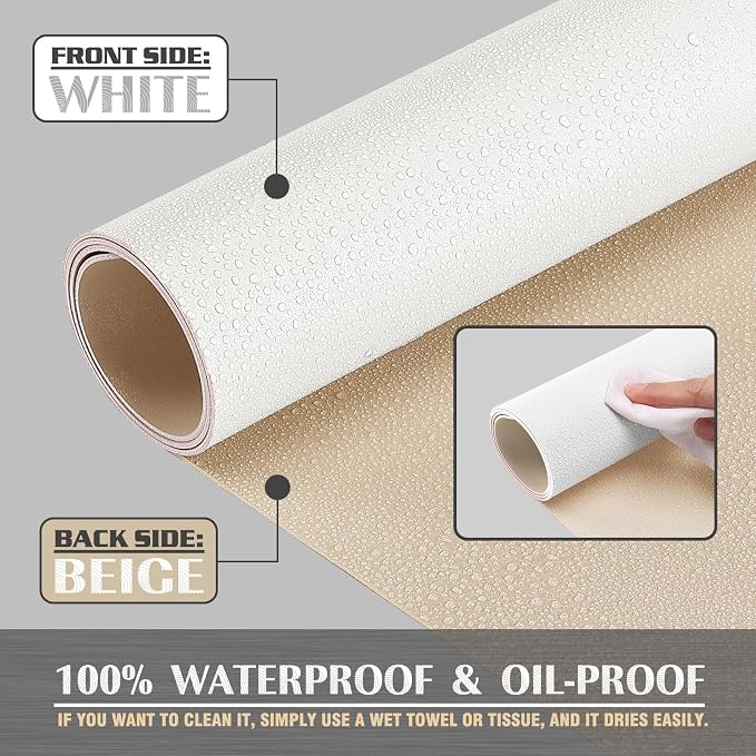 K KNODEL Large Office Desk Mat, Leather Mouse Pad (31.5"x15.7", White) | Desk Pad, Keyboard Pad, Computer and Laptop Mat, Desktop Protector and Cover, Writing Pad and Blotter for Home Office