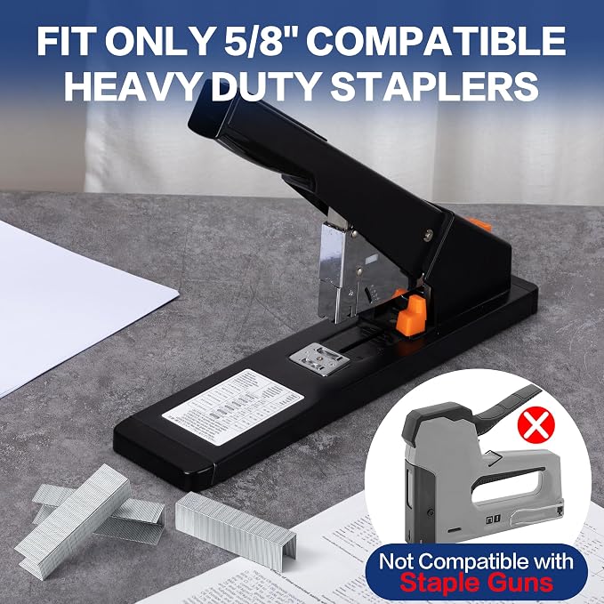 Deli Staples, Premium Heavy Duty Staples for Heavy Duty Staplers, 5/8'' Length, 20-120 Sheet Capacity, 100/Strip, 3000/Box