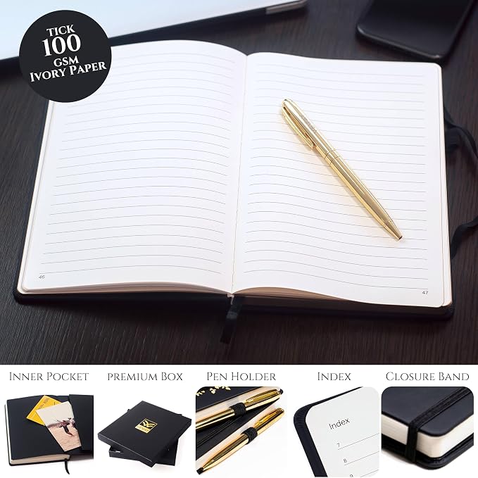 Veway Mandala Journal and Pen Gift Set - Vegan Leather Journal with Pen - Professional Diary for Women or Men - A5 Hardcover Fancy Notebook Gift Set - Index & 224 Lined Pages