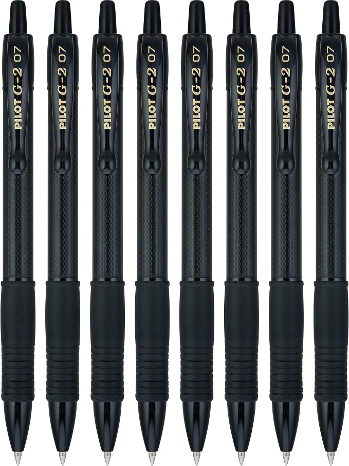 Pilot, G2 Edge Premium Gel Roller Pens, Fine Point 0.7 mm, Gel Pens Black Ink, Pack of 8 Count (Pack of 1) - Ideal for School, Journaling & Office Writing