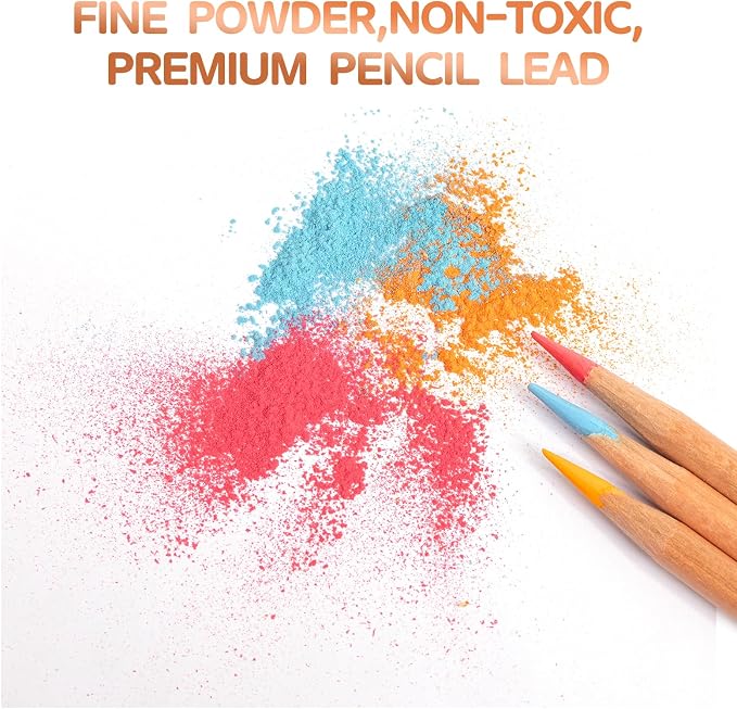 H & B 48 Soft Chalk Pastel Pencils for Artists & Adults | Pasteltint Pastel Colored Pencils, Vibrant Colors, Smooth Blendable Core, for Sketching & Coloring, in Durable Tin Case