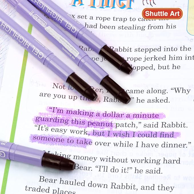 Shuttle Art 5 Pack Purple Gel Highlighters,Bible Highlighters,No Bleed Through, Bible Journaling Supplies,Great for Journaling, Highlighting and Studying