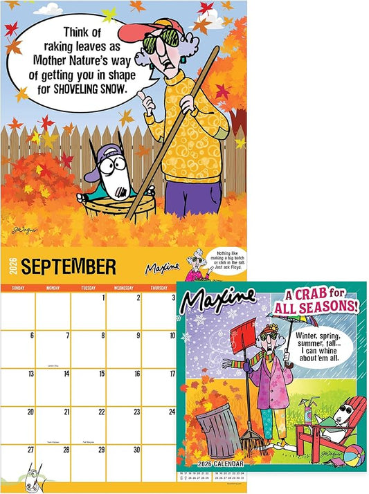 TF Publishing 2026 Maxine Wall Calendar - Monthly 2026 Wall Calendar with Large Grids for Appointments and Scheduling, Premium Matte Pages & Easy Display for Home or Office Organization - 12in x 12in