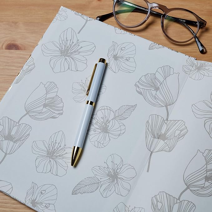 WORLD TRAVELER Large Lined Journal Notebook 256 Ruled White & Ivory Pages | Lay-Flat Binding, Gilded Page Edges Resist Wear, Reinforced Square Corners, Bleed-Resistant Smooth Paper