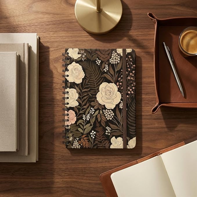 Nextnoid A5 Lined Spiral Notebook - 170 Pages, College Ruled, Jungle Rose | Hardcover Notebook for Everyday Writing, A5 Size (5.8" x 8.3") Journal for Work and School, Daily Journaling and Notetaking