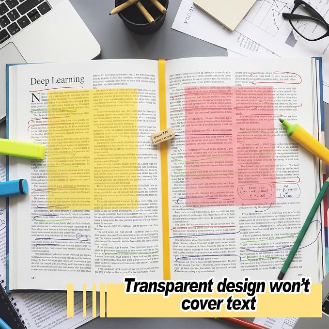 Yinder 4 x 6 Inch Transparent Sticky Notes Translucent Sticky Notes Waterproof Clear Self Memo Pad See Through Back to School Bible Journaling Accessories Office School Supply(Morandi,6 Pcs)