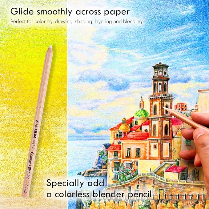 KALOUR PDAS 36-piece Yellow Landscape Colored Pencil Set, Pre-sharpened Wooden Colored Pencils for Adults Artists Beginners Coloring Books Drawing & Sketching