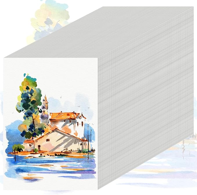 168 Sheets 5x7 Watercolor Paper Bulk, Cold Press Watercolor Paper 5x7, 110 LB/230 GSM Water Color Paper 5 x 7, Watercolor Paper Pad for Kids Adults, Art Paper for Painting, Sketching, Acrylic, Gouache
