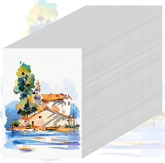 168 Sheets 5x7 Watercolor Paper Bulk, Cold Press Watercolor Paper 5x7, 110 LB/230 GSM Water Color Paper 5 x 7, Watercolor Paper Pad for Kids Adults, Art Paper for Painting, Sketching, Acrylic, Gouache