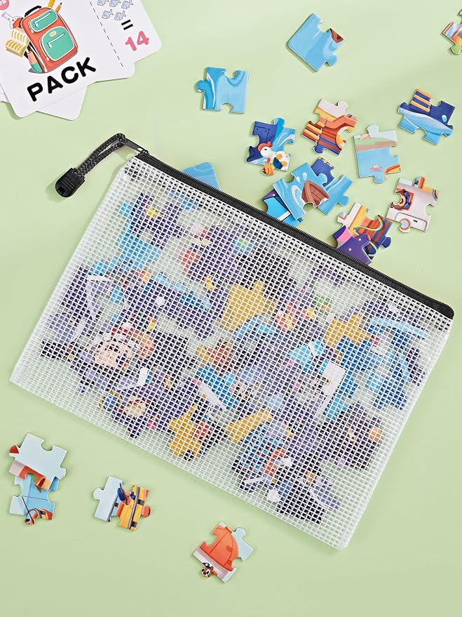 JARLINK A5 Mesh Zipper Pouches, 6x9inch Pencil Pouches for School, 20 Pack | Durable Mesh Zipper Pouches, Waterproof Zipper Reusable Pouch for Office Supplies, Cosmetics, Bikini, Travel Storage, Black