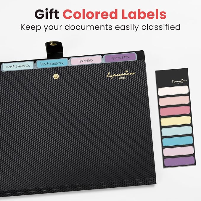 Sooez Green School Supplies File Folder, Letter Size Accordion File Organizer, Expanding File Folder for Document, Portable Paper Organizer for Office