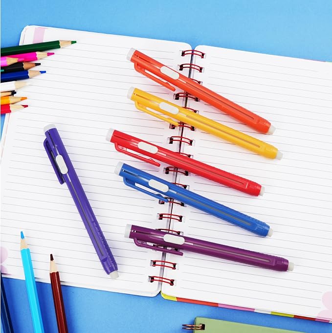 Mr. Pen- Retractable Mechanical Eraser Pens, 6 Pack, Sunset Colors | Latex-Free Precision Pencil Erasers for Artists, Students, Drawing, Sketching & Drafting