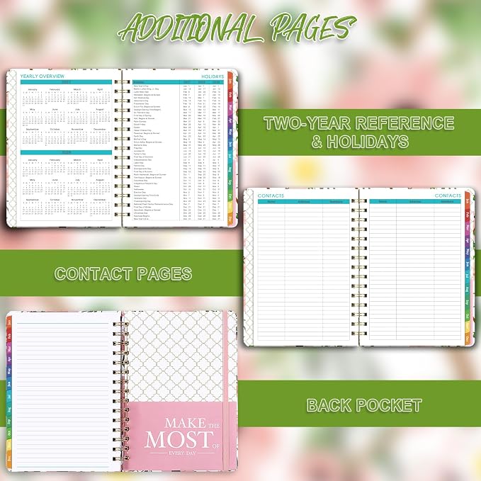 2027 Planner - Weekly & Monthly Planner 2027 with Tabs, 6.4" x 8.5", Jan 2027 - Dec 2027, Hardcover, Strong Binding, Thick Paper, Back Pocket, Elastic Closure, Inspirational Quotes