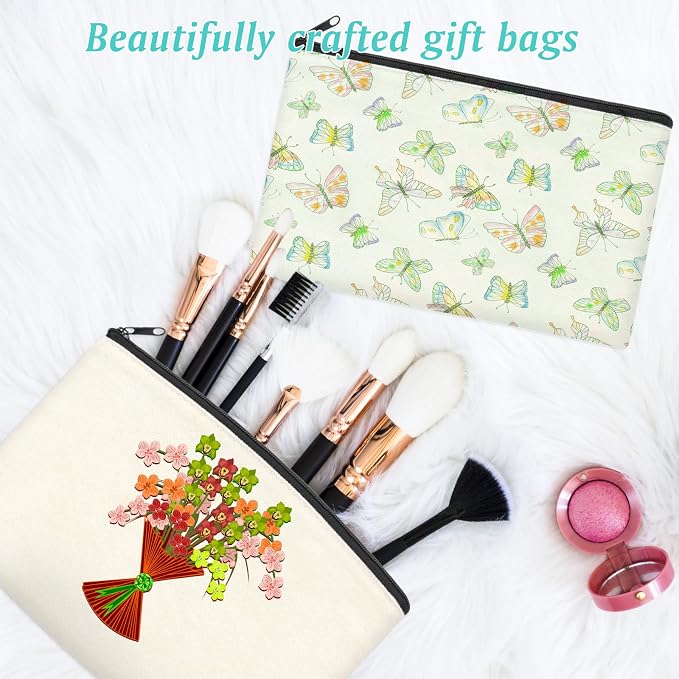 ZeeDix Canvas Zipper Pouch Bulk – 8.3 x 5 Inches Cotton Canvas Pouches with Zipper, Canvas Pencil Pouch, Makeup Bags Bulk for Travel Cosmetic Toiletry, Multipurpose Zipper Pouch for DIY Craft Storage