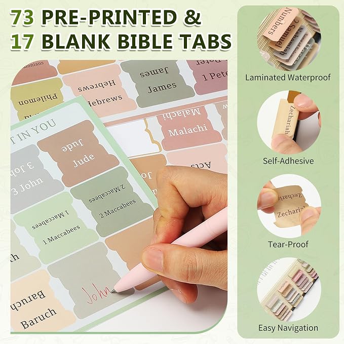 Bible Journaling Kit, Bible Study Supplies for Women | 12 Pastel No Bleed Highlighters, 6 Color Pens, 5 Black Pens, Bible Tabs, Sticky Notes, Pencil Case, Notebook, Christian Gifts