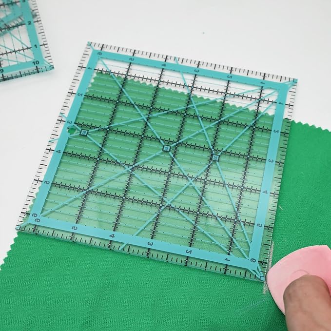 Quilting Ruler,Quilting Templates,Sewing Quilt Rulers,Acrylic Curved Corner Cutter,Precision Fabric Cutting Patchwork Tool for Quilting Sewing Craft DIY Projects,Blue 10.5" 6.5" 5" 2.5"