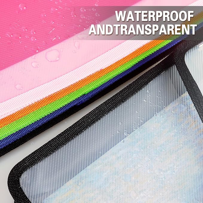 Tamaki Plastic Expanding File Folder, Fit Letter/A4 Size, Black, 1 Pack | Transparent envelopes with Snap Closure, No Dividers, Large Capacity