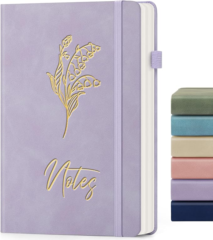 Lined Journal Notebook for Women Men, A5 Hardcover Leather Journals for Writing, 200 Pages Thick Paper, Daily Journal Notebook for Work, School, Note Taking, Business, Travel, College Ruled