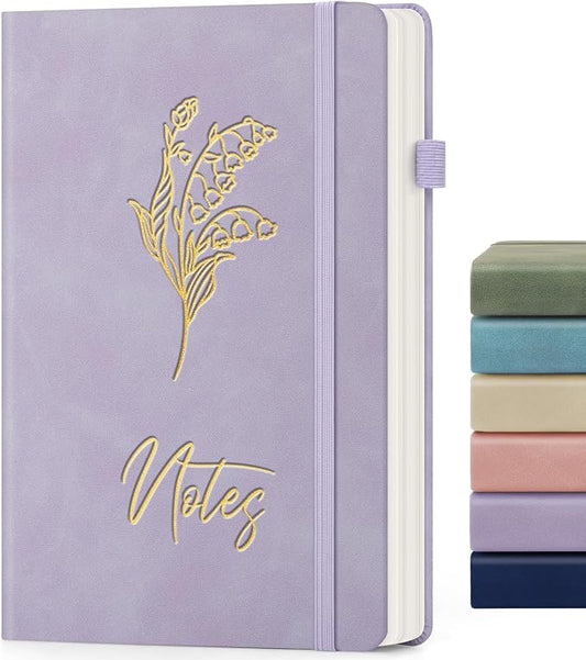 Lined Journal Notebook for Women Men, A5 Hardcover Leather Journals for Writing, 200 Pages Thick Paper, Daily Journal Notebook for Work, School, Note Taking, Business, Travel, College Ruled