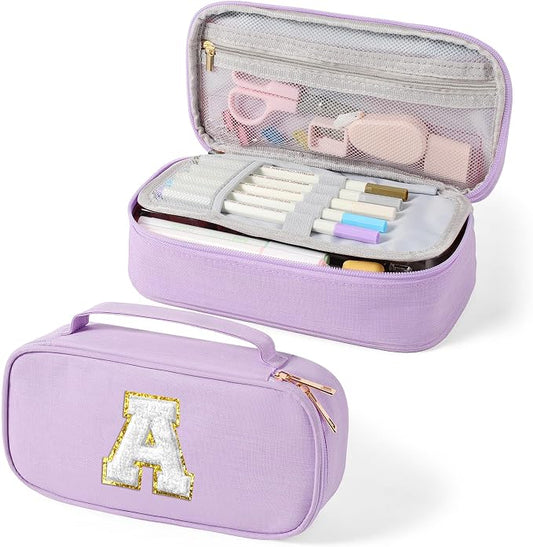 YOOLIFE Pencil Case for Girls Kids, Pencil Pouch Box Pen Case Bag, Birthday Gifts for 6 7 8 9 10 11 12 13 Year Old Girl Kid Personalized Gift for Daughter Sister, Purple (A)