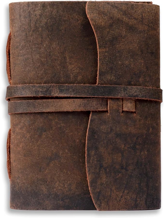 LEATHER VILLAGE Leather Bound Journal - Dark Brown, 11.5"X8.50", 220 Pages - Vintage Blank Paper Diary for Writing, Drawing, Sketchbook, and Travel Notebook - Ideal for Women and Men