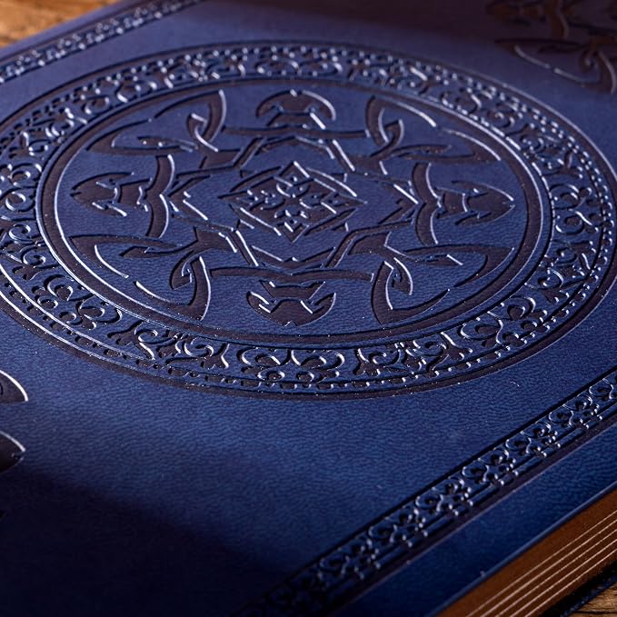 CAGIE Lined Journal for Men Soft Cover Notebook Leather Journals for Writing, 180 Lay Flat Vintage Mens Journal Personal Diary, 5.7'' X 8.3'', Blue